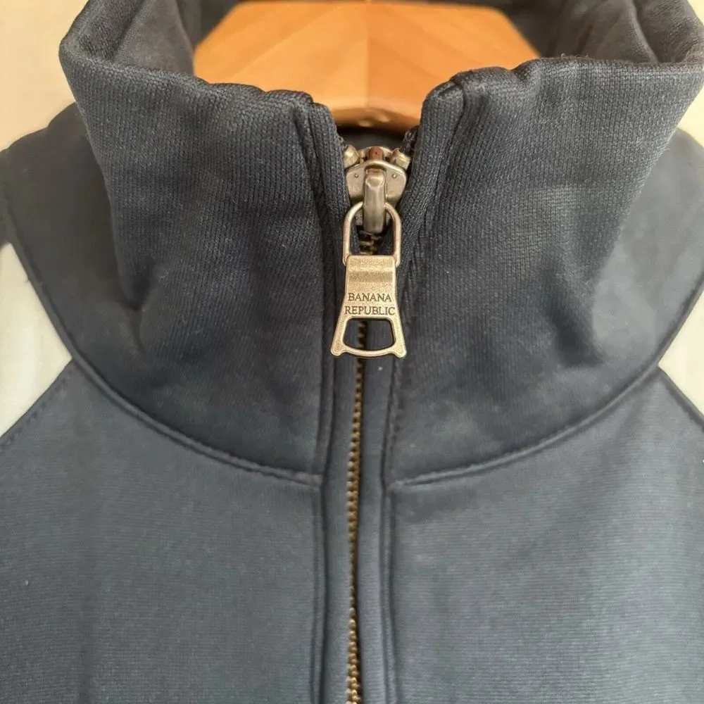 Men's S Small Banana Republic Track Jacket VGUC Full Zip Two-Tone Blue‎